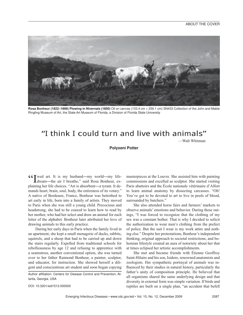 PDF) “I think I could turn and live with animals”