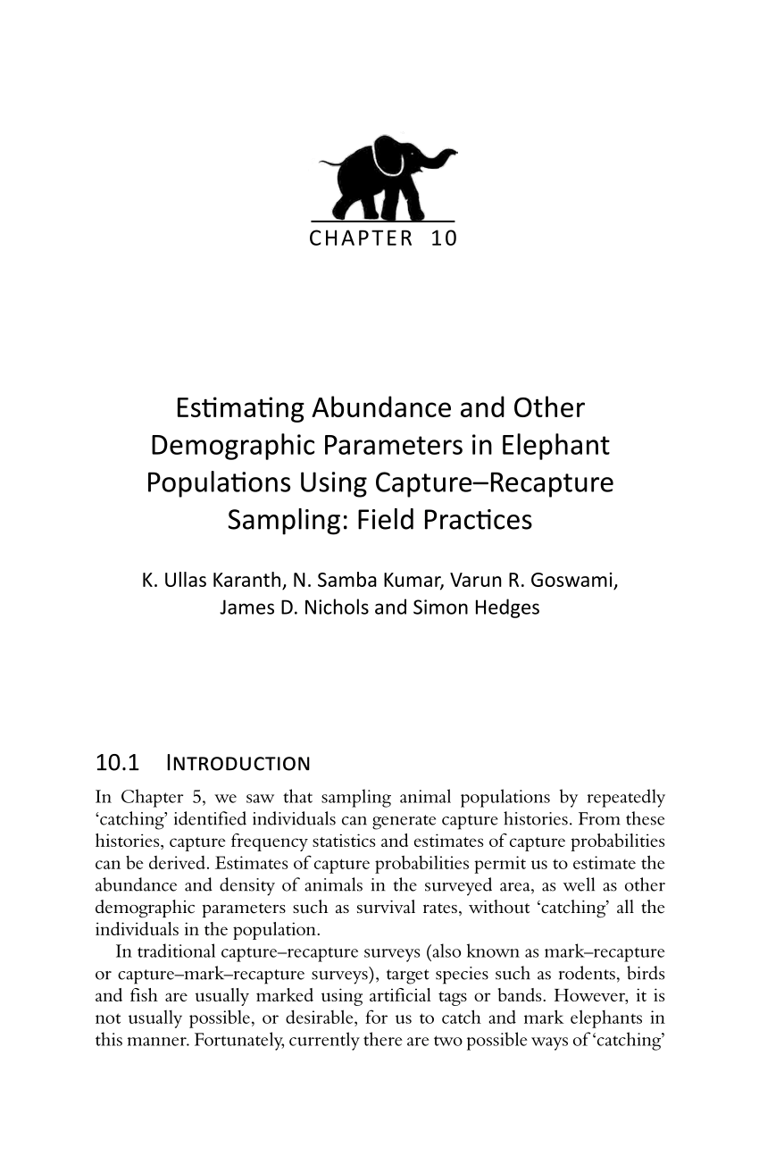 (PDF) Estimating Abundance and Other Demographic Parameters in Elephant