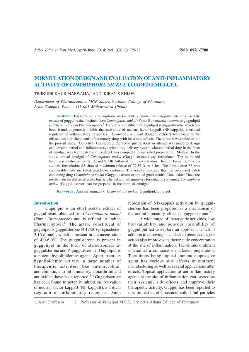 formulation and evaluation of emulgel pdf
