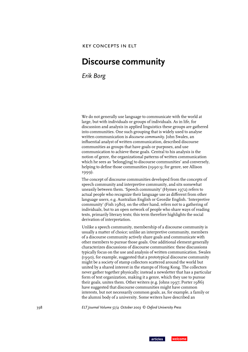 PDF) Discourse community
