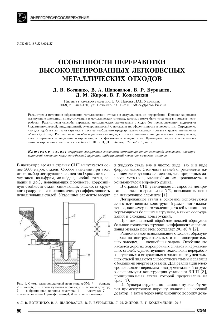 PDF) Peculiarities Of Recycling Of High-alloy Light-weight Metal Wastes