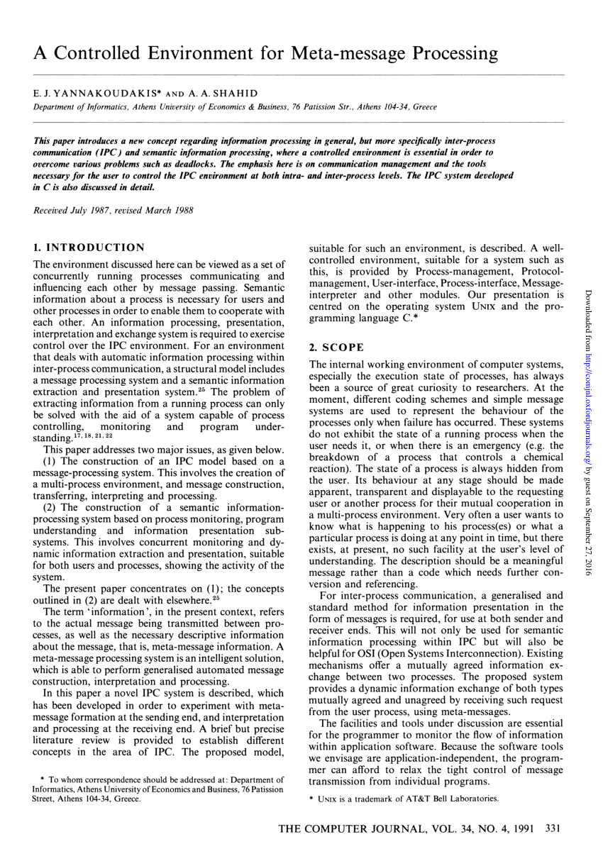 (PDF) A Controlled Environment for Metamessage Processing