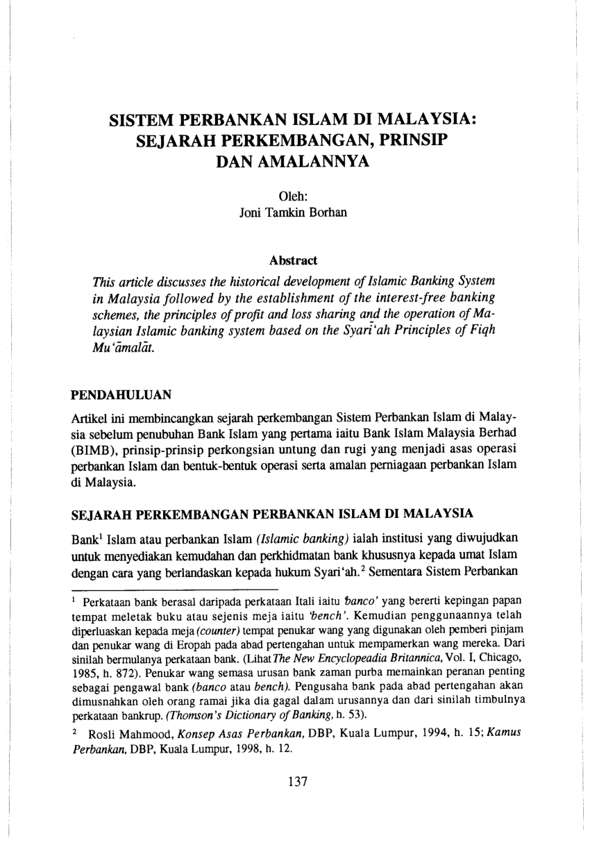  PDF Sistem Perbankan Islam Di Malaysia  Sejarah 