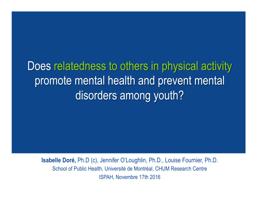 how does physical activity affect mental health