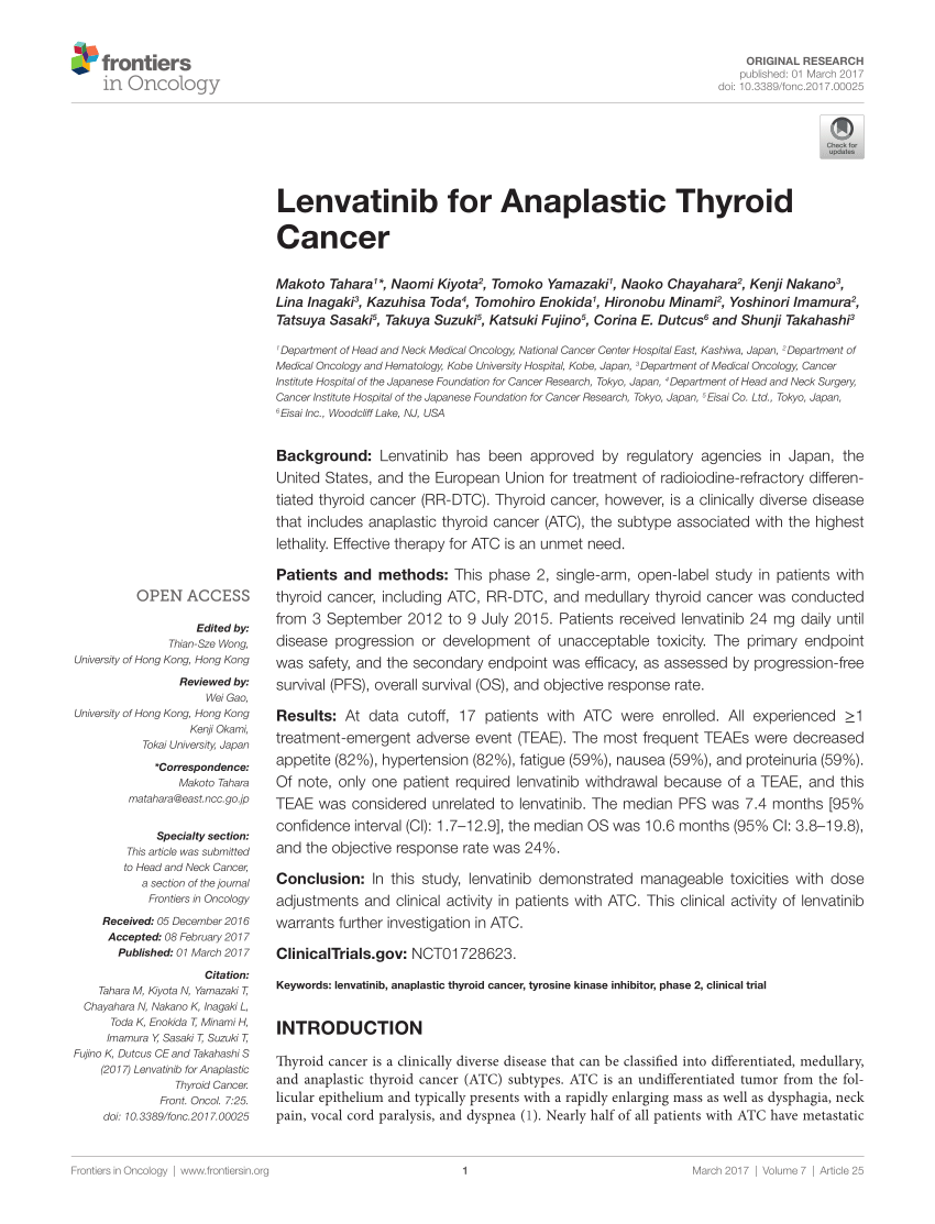 thyroid cancer research articles