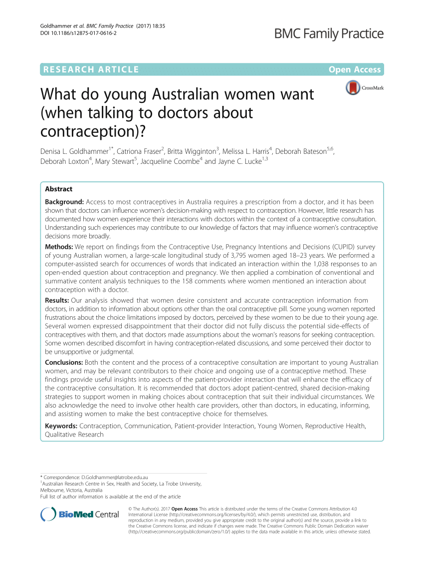 PDF What do young Australian women want when talking to doctors  