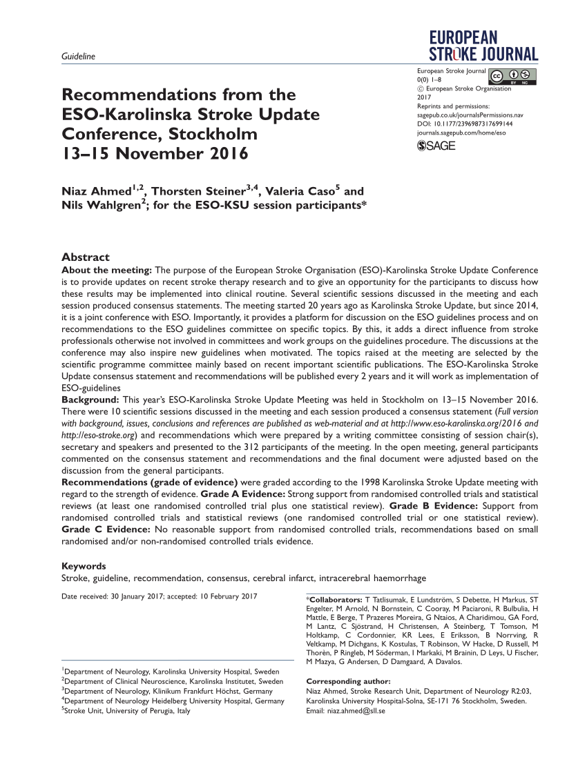 PDF) Recommendations from the ESO-Karolinska Stroke Update ...