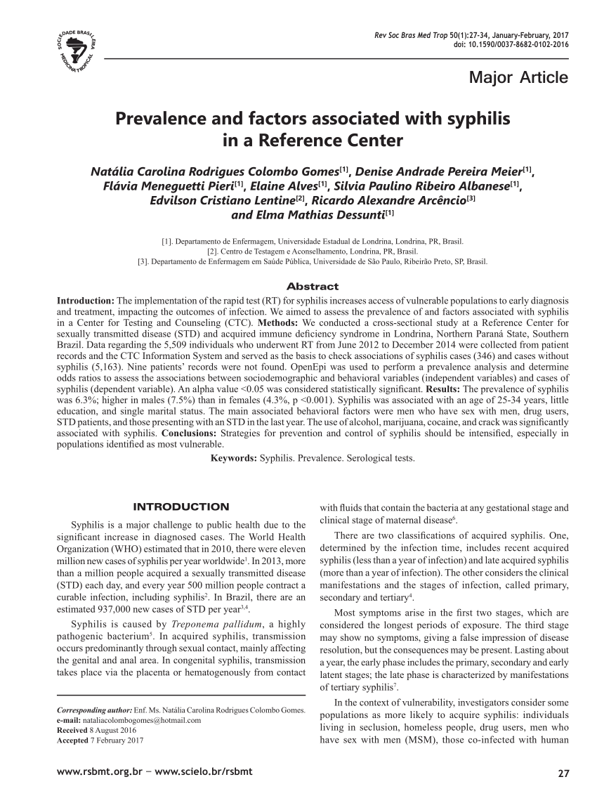 research paper about syphilis
