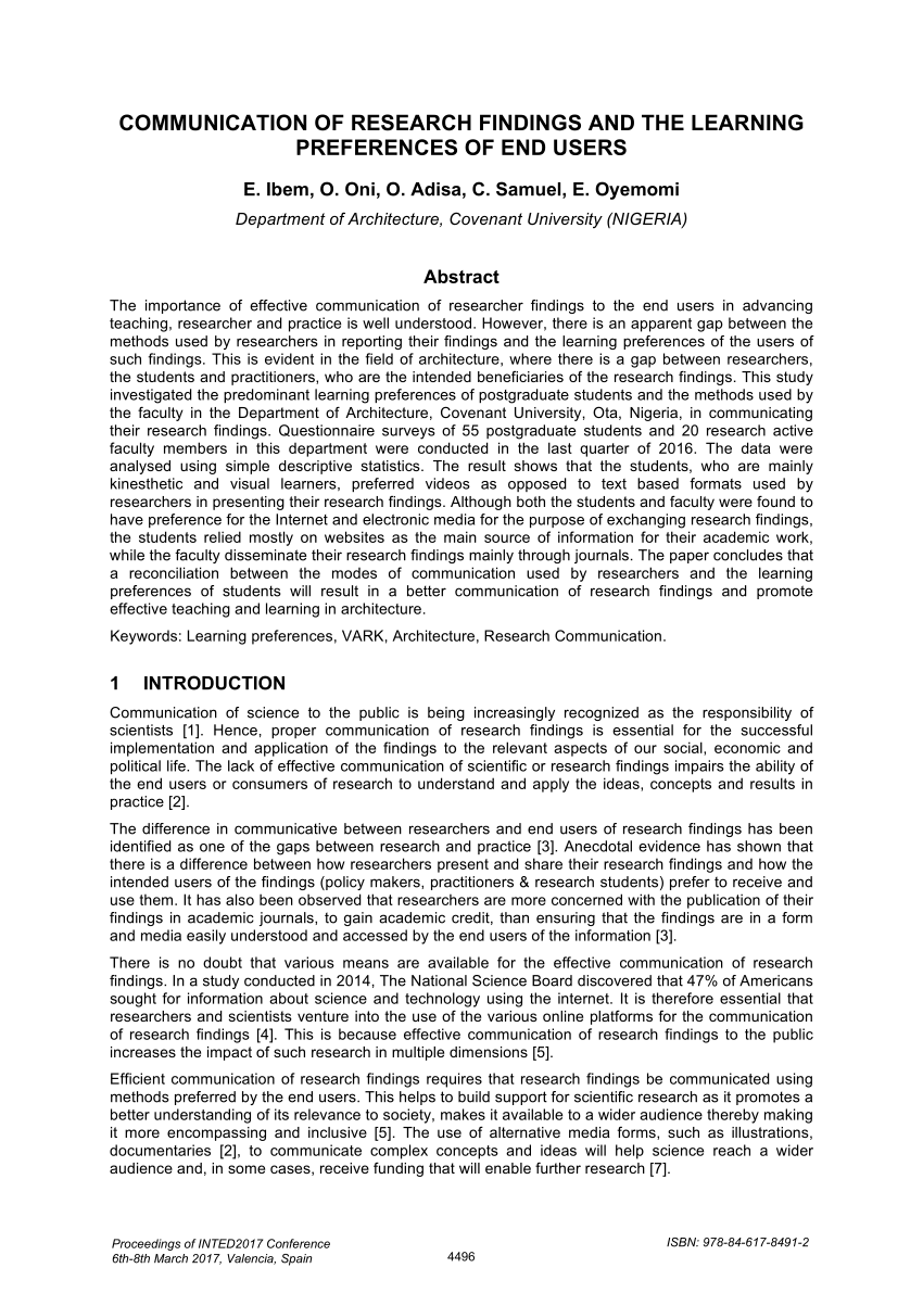 communication research paper sample