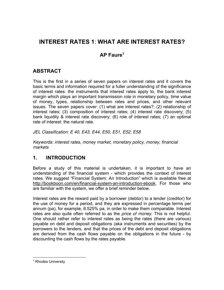 research paper interest rates