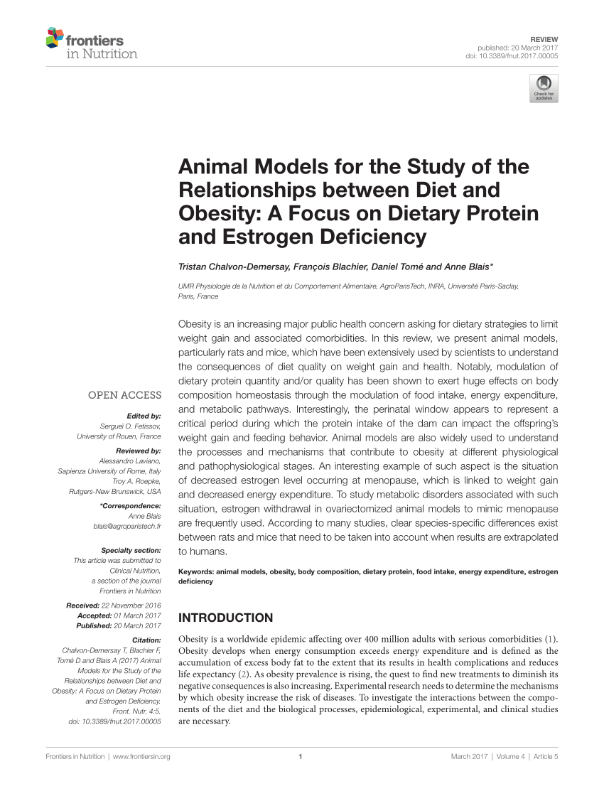 Pdf Animal Models For The Study Of The Relationships