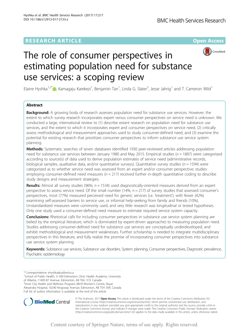 PDF) The role of consumer perspectives in estimating population ...