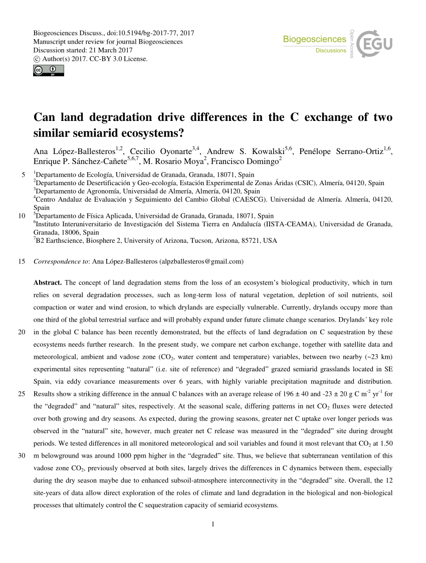 PDF) Can land degradation drive differences in the C exchange of ...