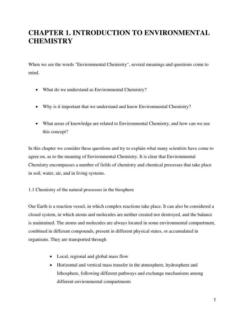 chemistry and the environment essay pdf