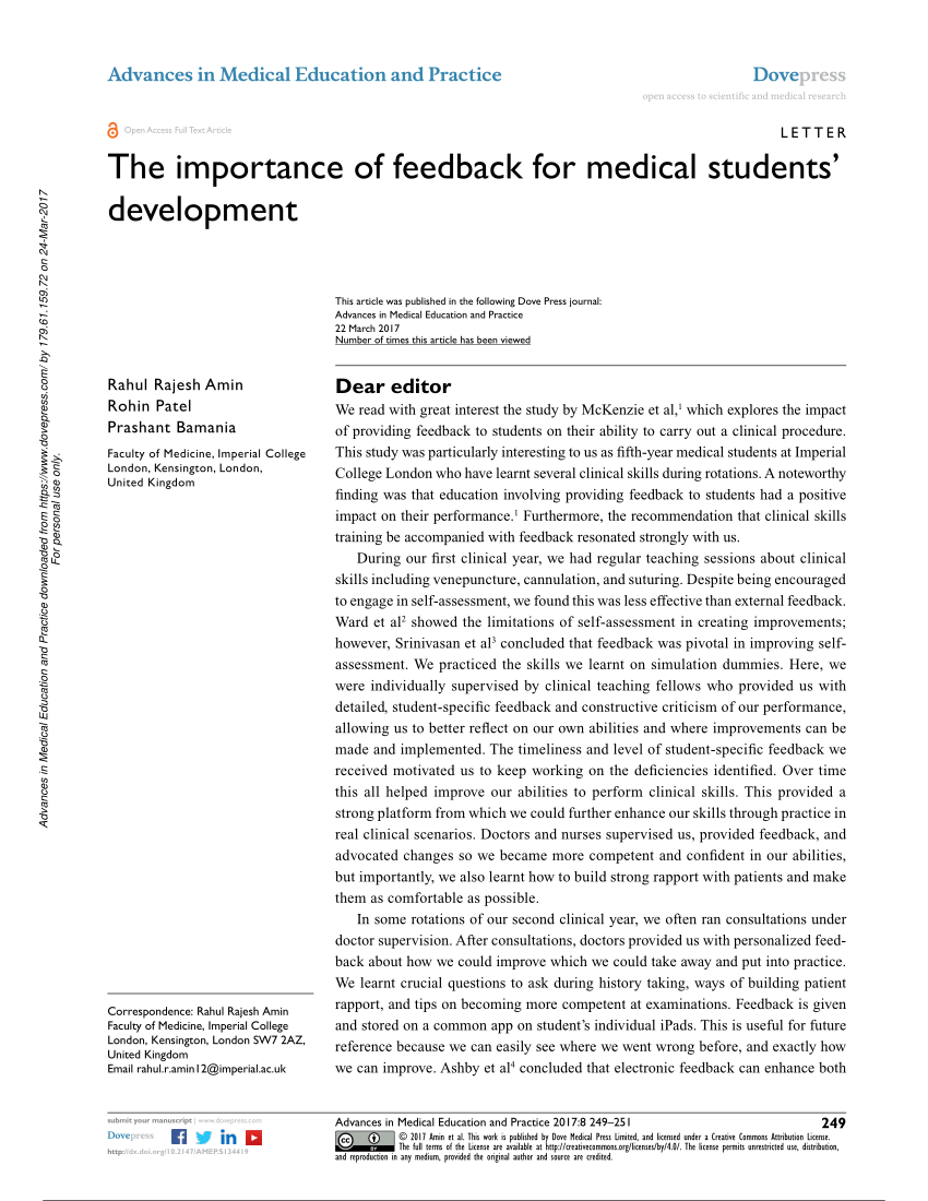 case study importance of feedback