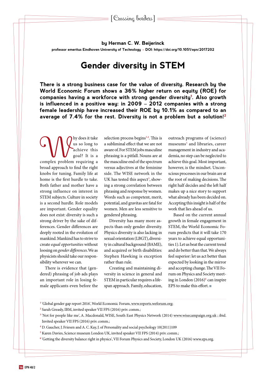 essay on gender diversity