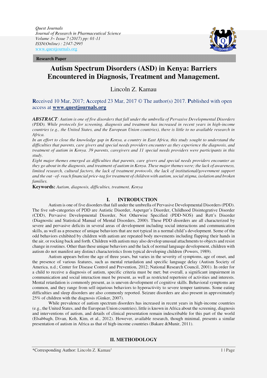 autism research paper thesis