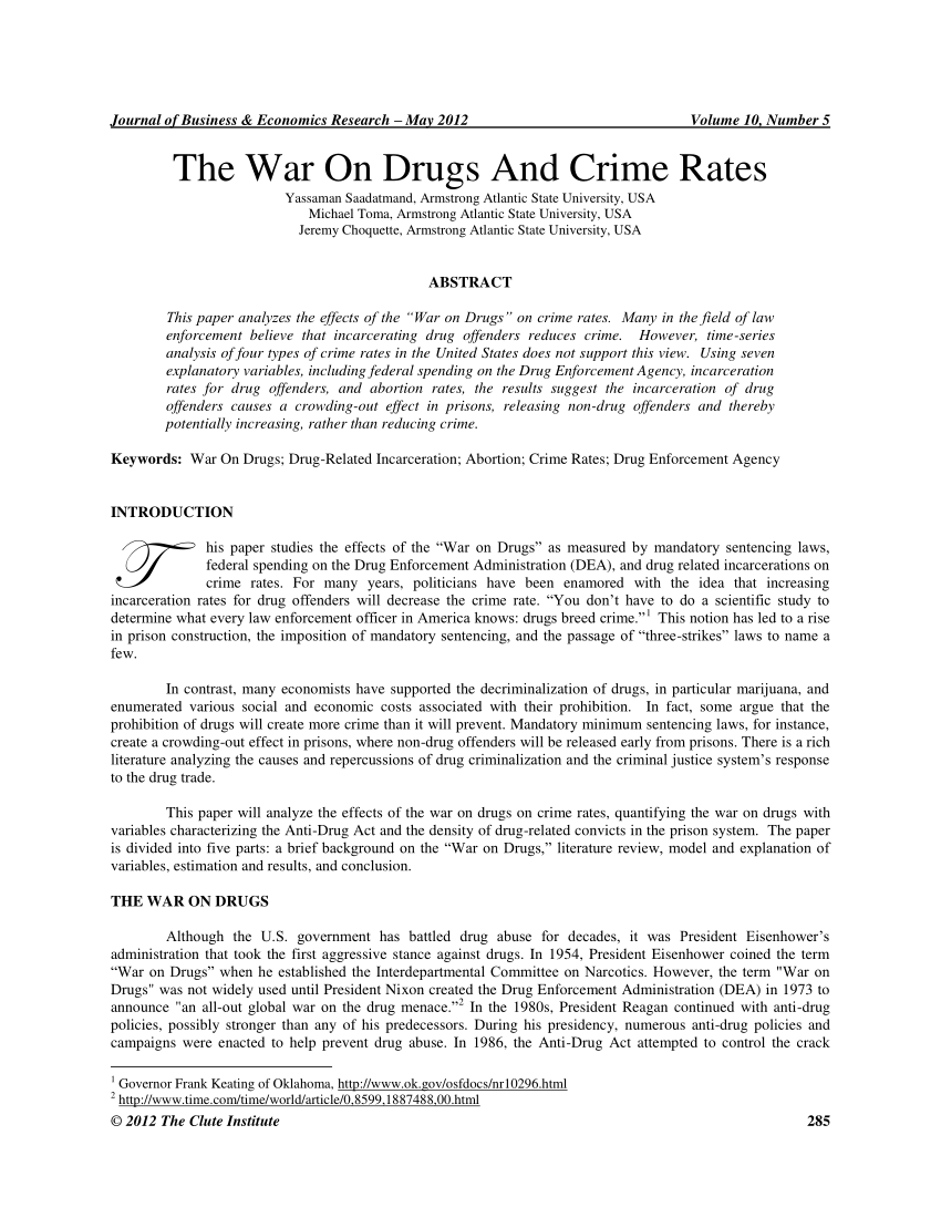War on drugs research paper