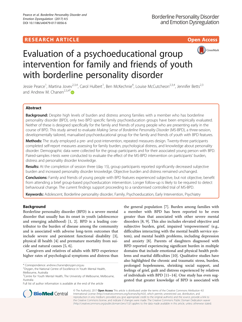 PDF) Evaluation of a psychoeducational group intervention for Regarding Psychoeducational Report Template