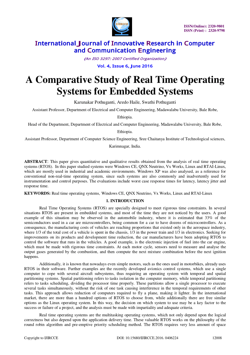 research papers on real time operating system