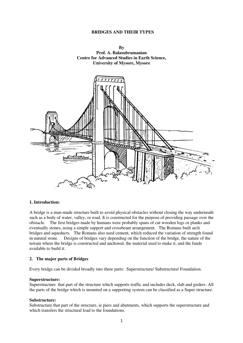 Types Of Bridges Worksheets