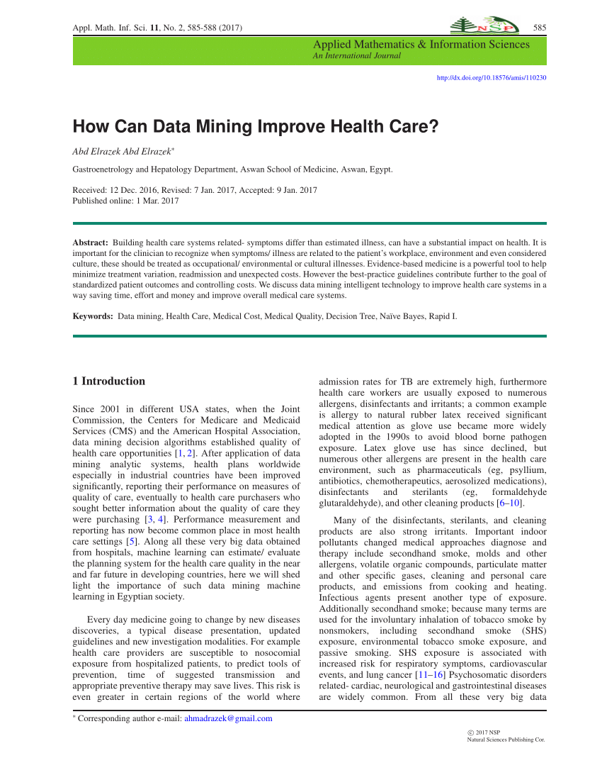 research paper on data mining in healthcare