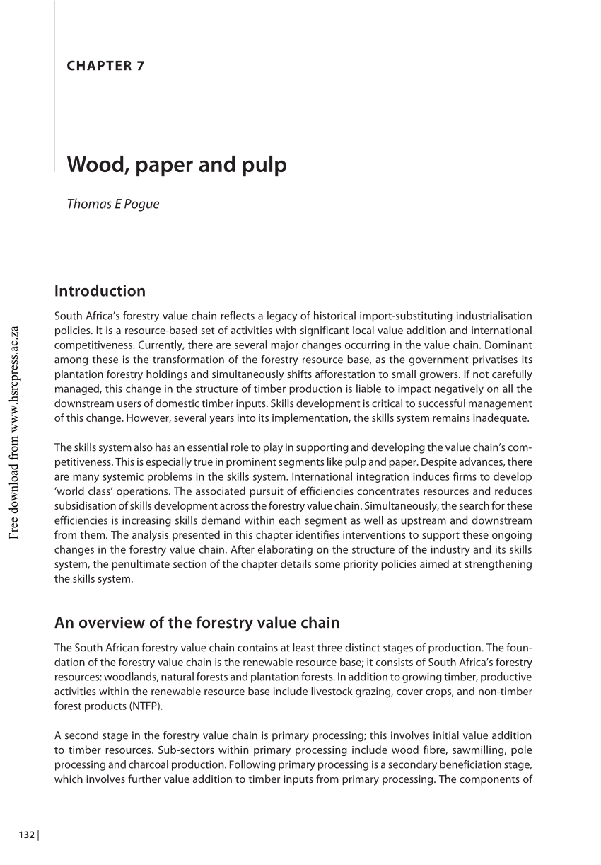 (PDF) The South African Wood, Paper and Pulp Sector