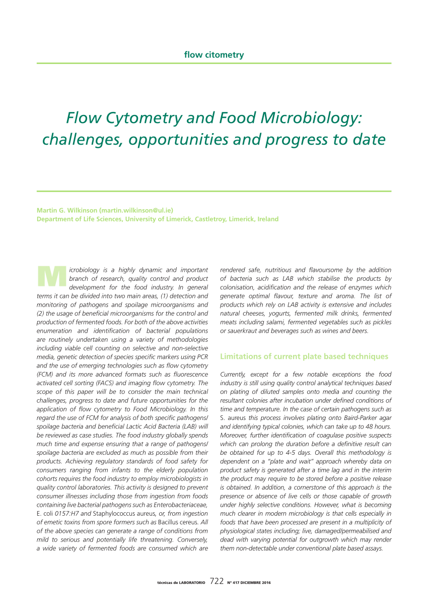 PDF) Wilkinson, M.G. (2016). Flow Cytometry in Food Microbiology 