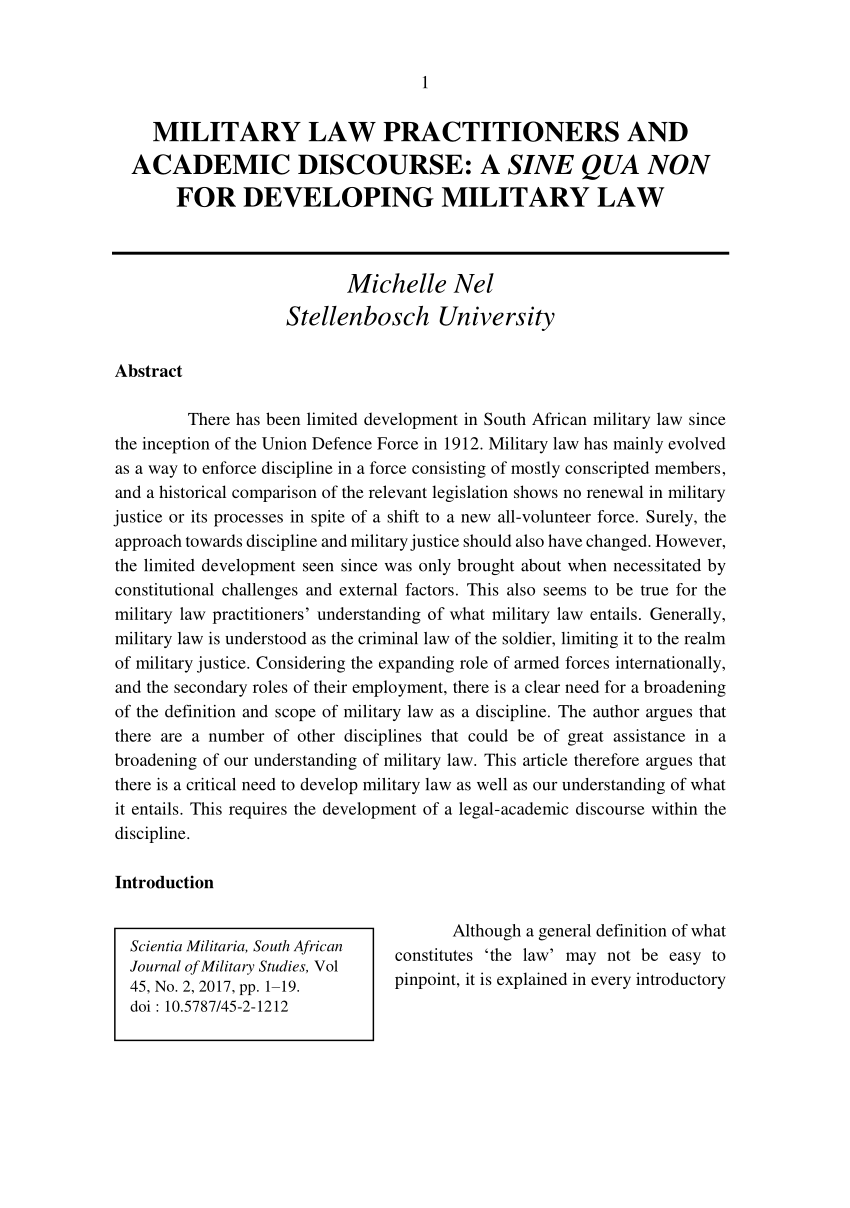 research paper on military law