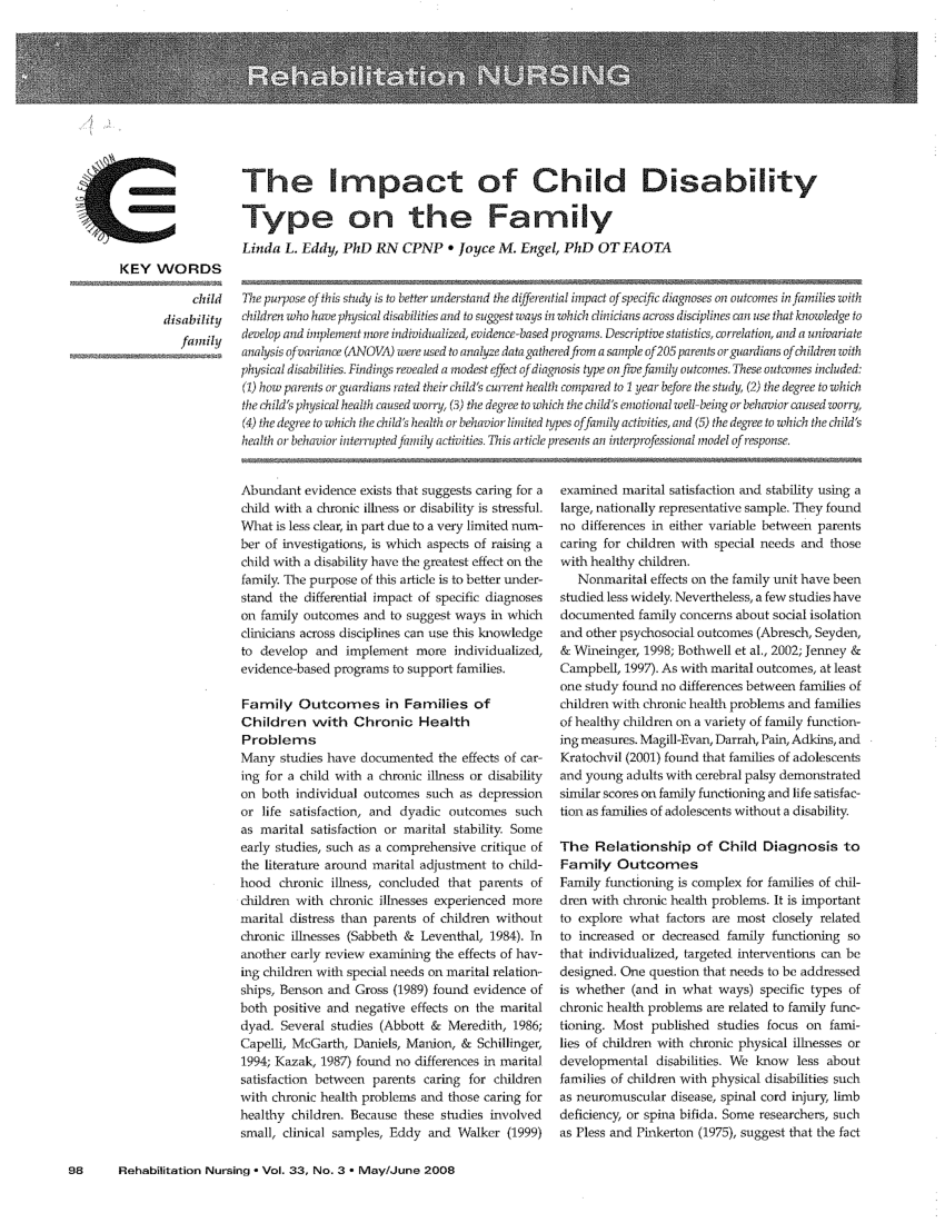 effect of disability on family
