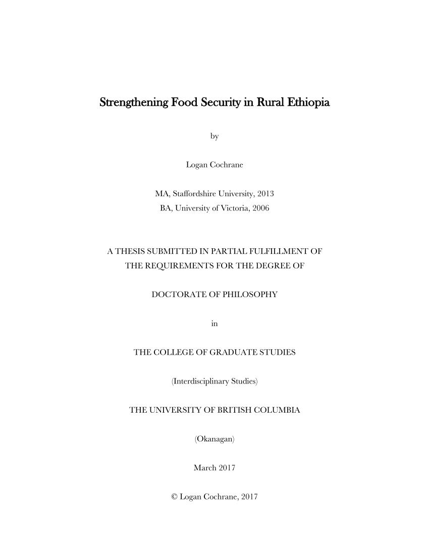 potential master's thesis on food security pdf