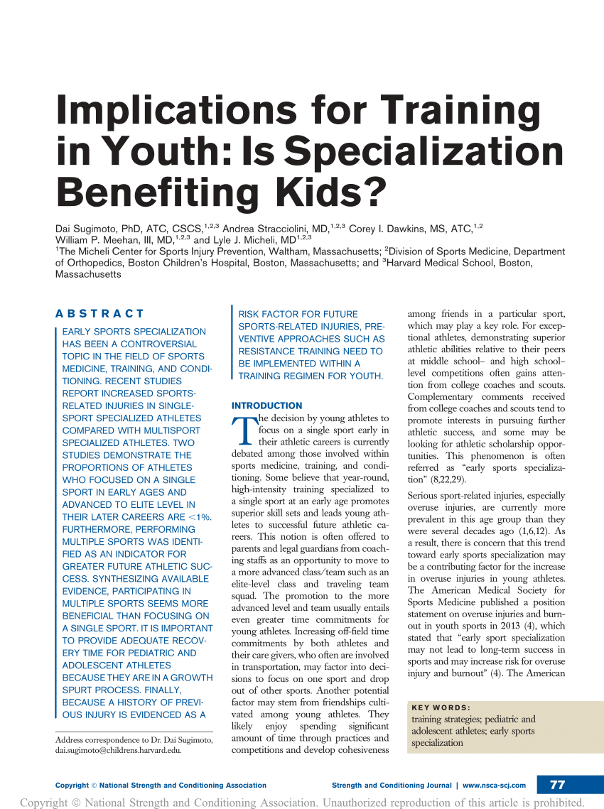 Specialization Benefiting Kids