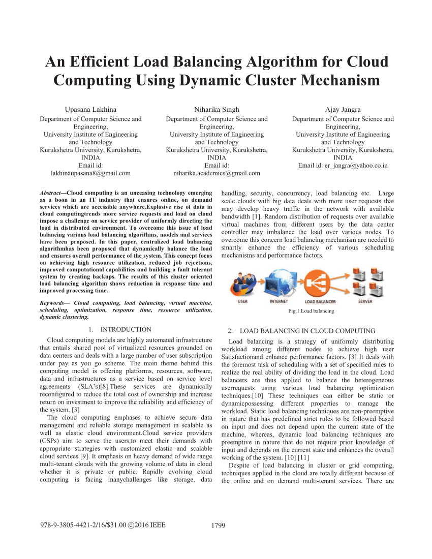 load balancing algorithms in cloud computing research paper