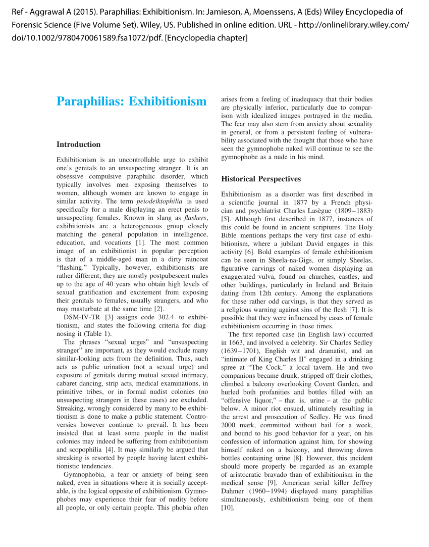 PDF) Paraphilias Exhibitionism picture