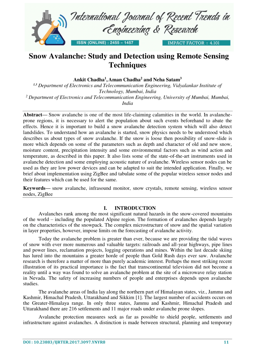 Job Form Uttrakhand, Pdf Snow Avalanche Study And Detection Using Remote Sensing Techniques, Job Form Uttrakhand