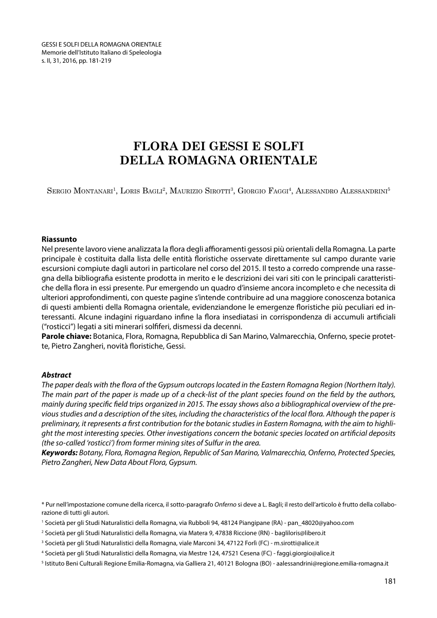 Confronto tra gesso primario (Rio Marano, Repubblica di San Marino) e