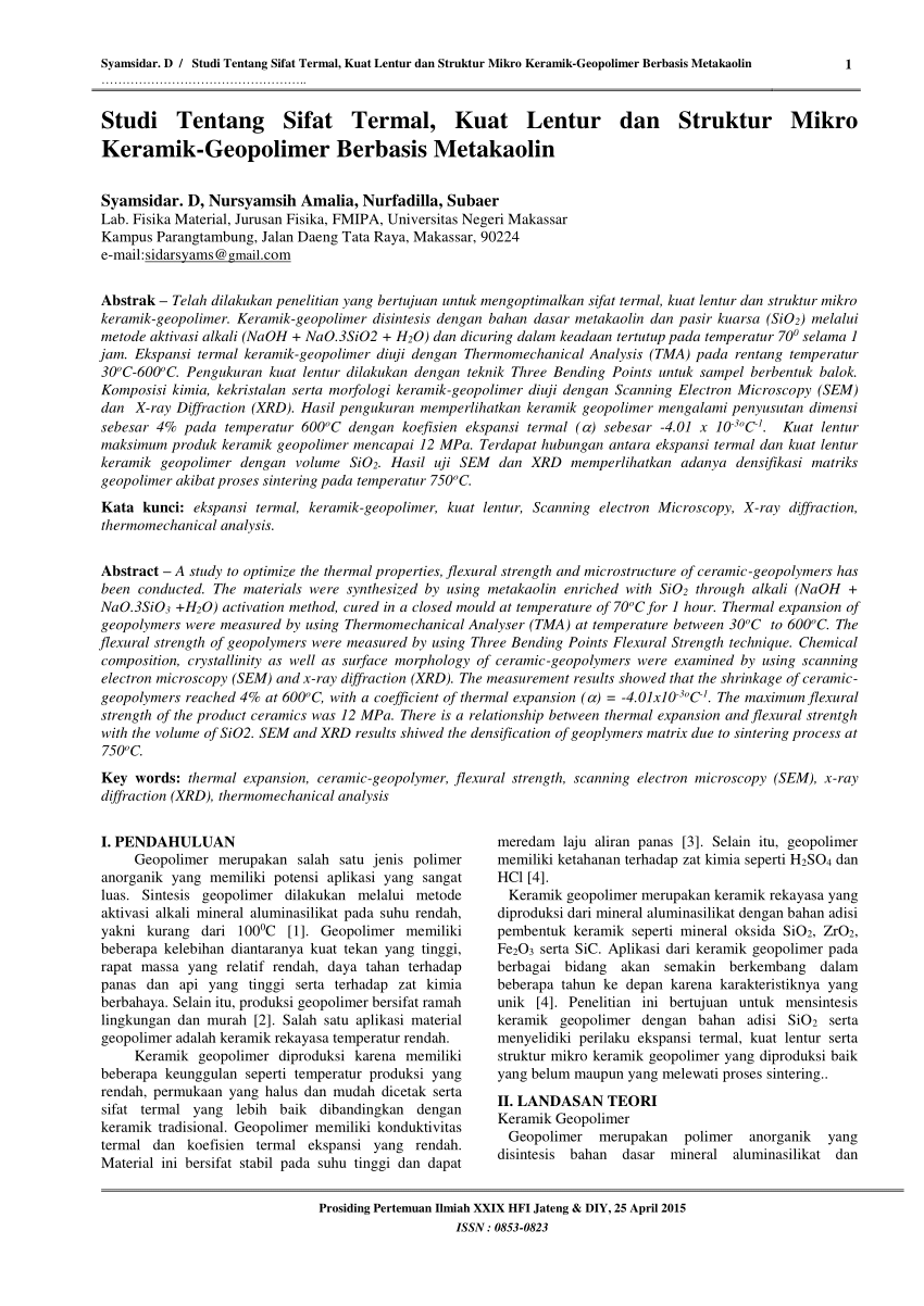  PDF Studi Tentang Sifat Termal Kuat Lentur dan Struktur 