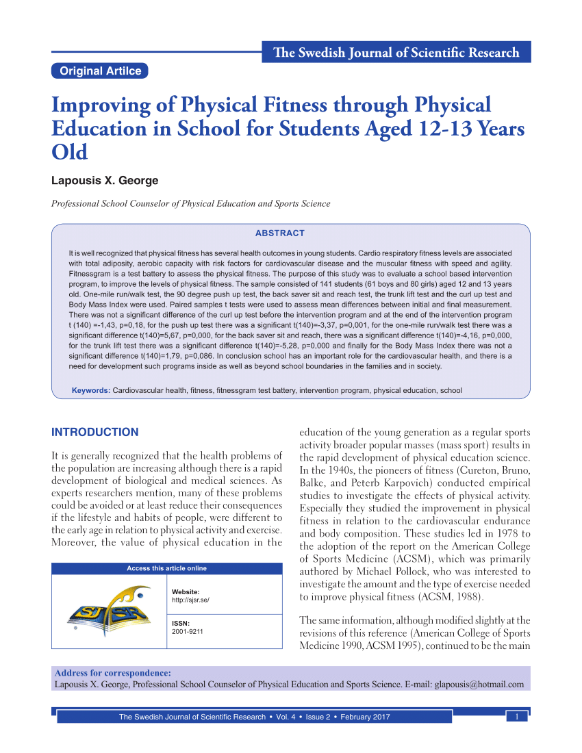 (PDF) Improving of Physical Fitness through Physical ...