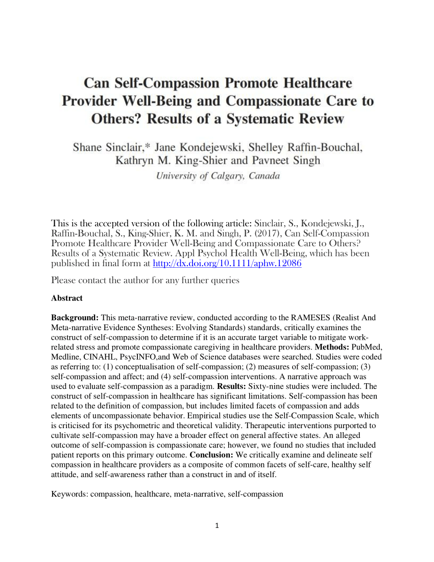 definition of compassion in healthcare a systematic literature review