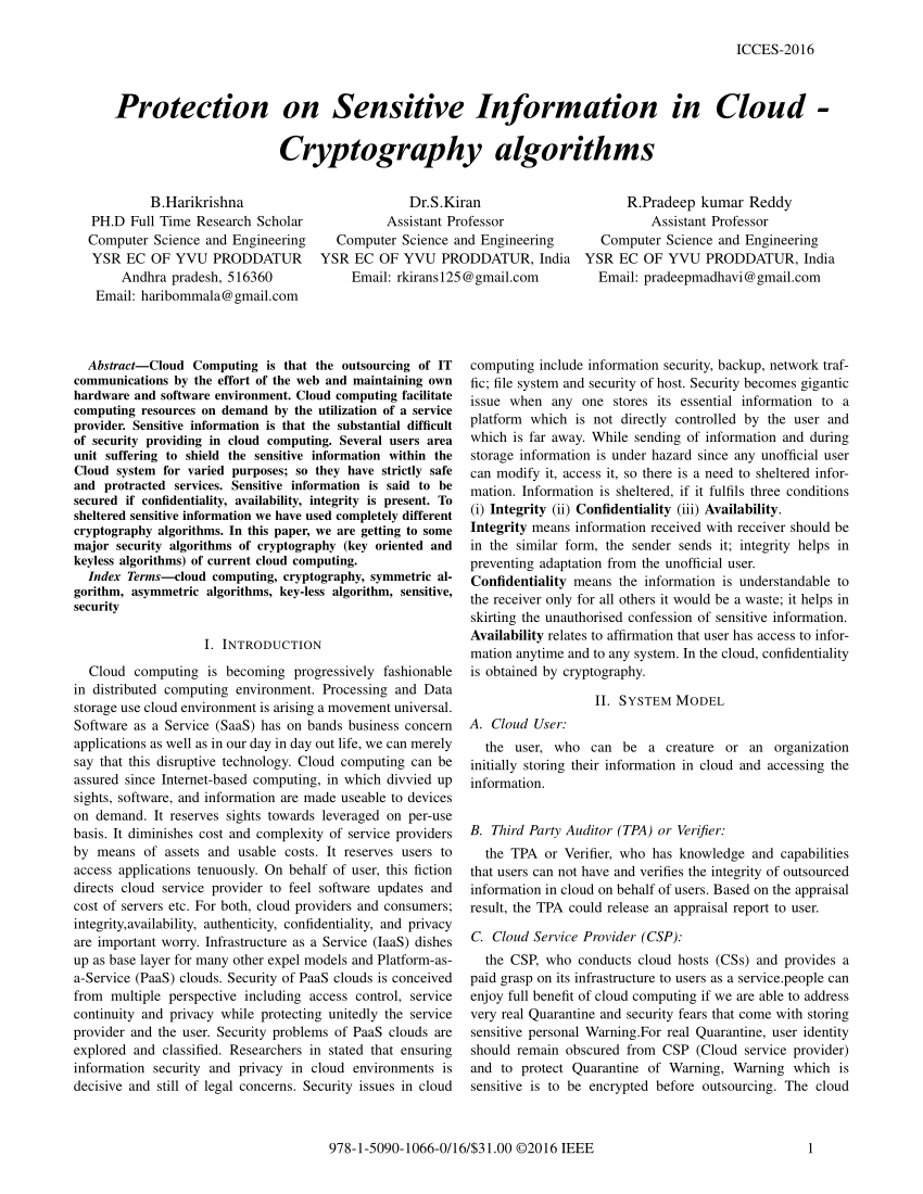 cloud computing cryptography research paper
