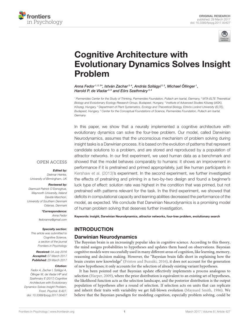 cognitive architecture research paper