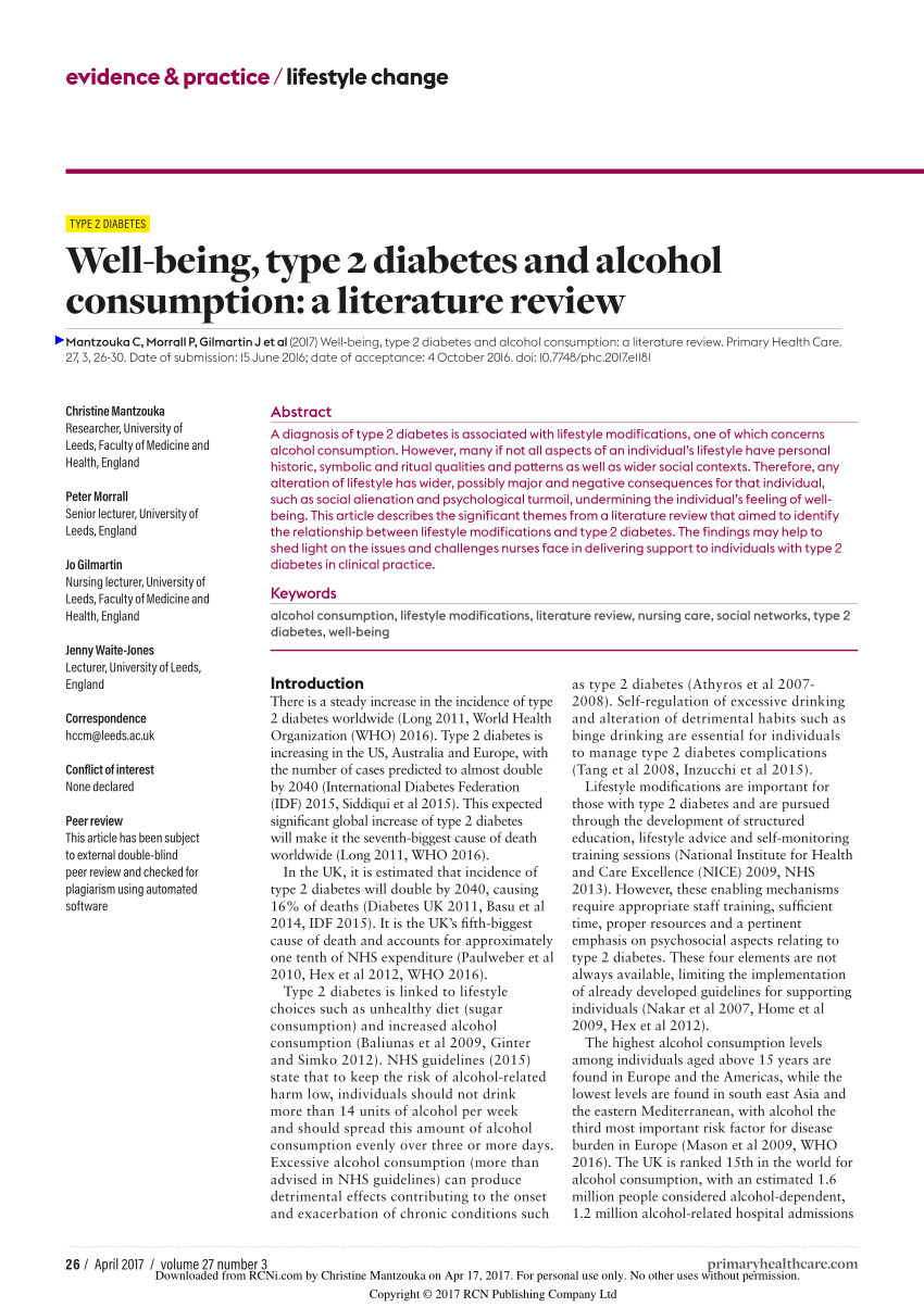 literature review diabetes type 2