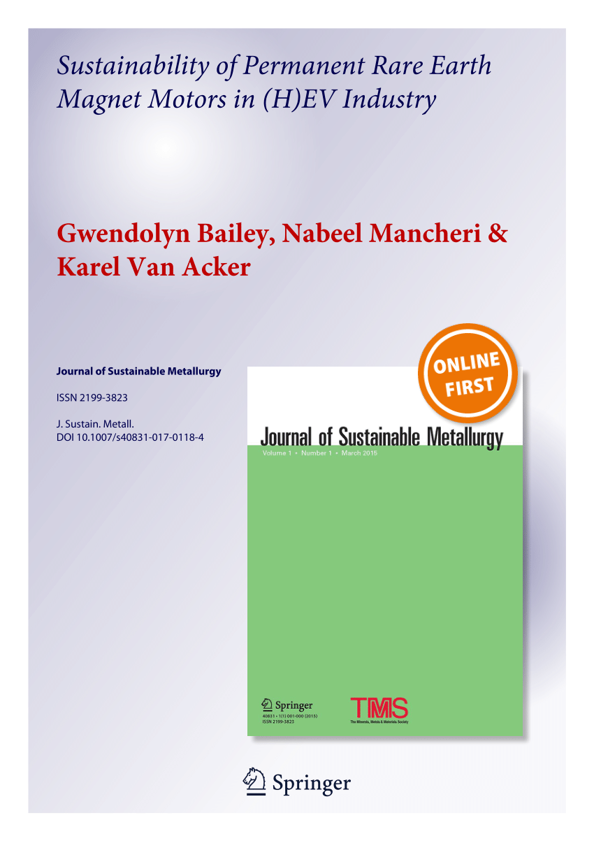 faktum Goneryl Løse PDF) Sustainability of Permanent Rare Earth Magnet Motors in (H)EV Industry
