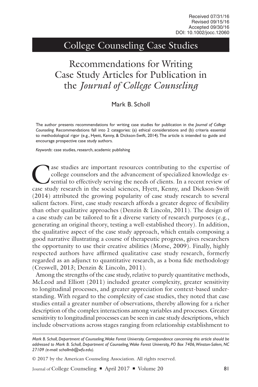 case study journal pdf