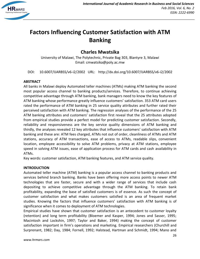 research paper on atm services