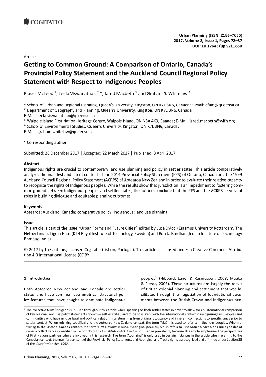 (PDF) Getting to Common Ground A Comparison of Ontario, Canada’s