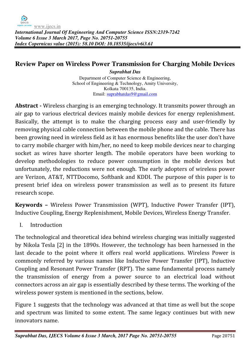 research paper on wireless power transmission