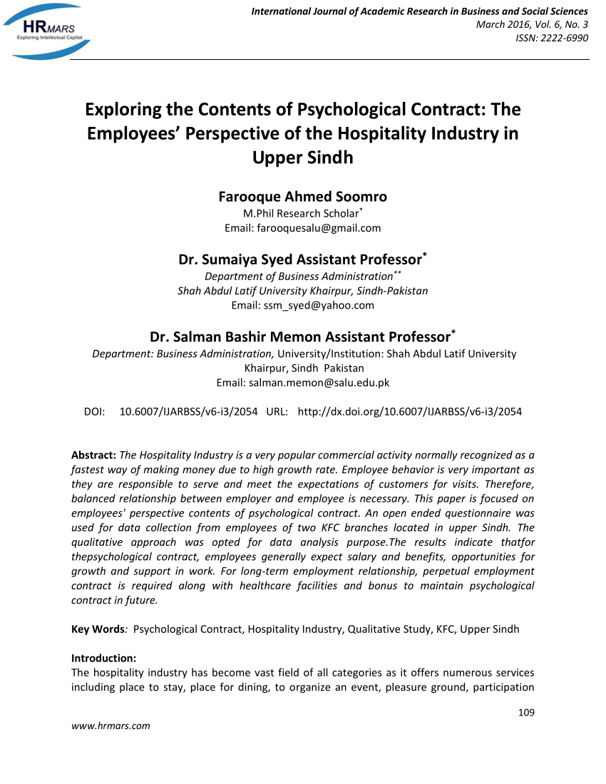 psychological contract thesis pdf