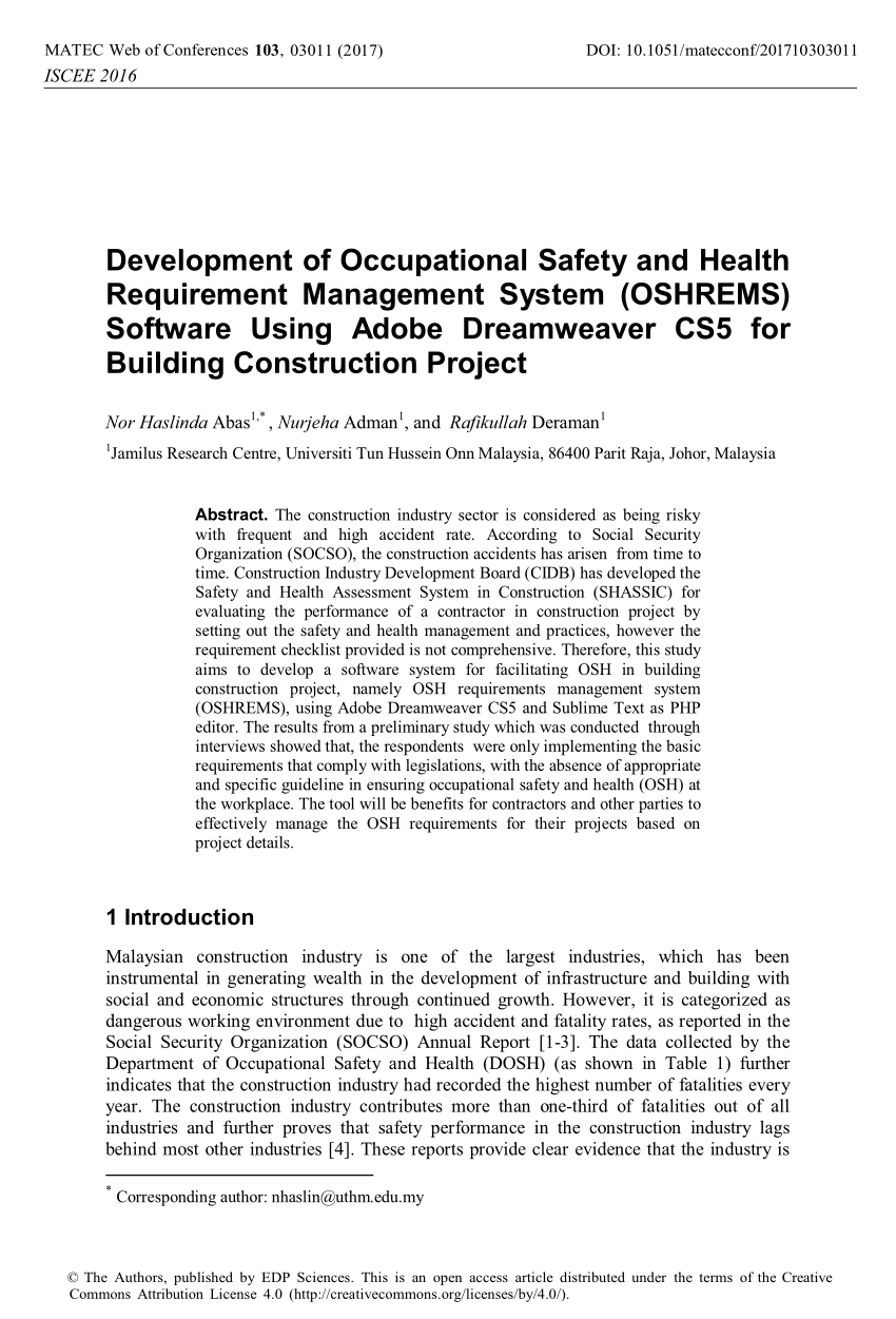 research paper on occupational health and safety