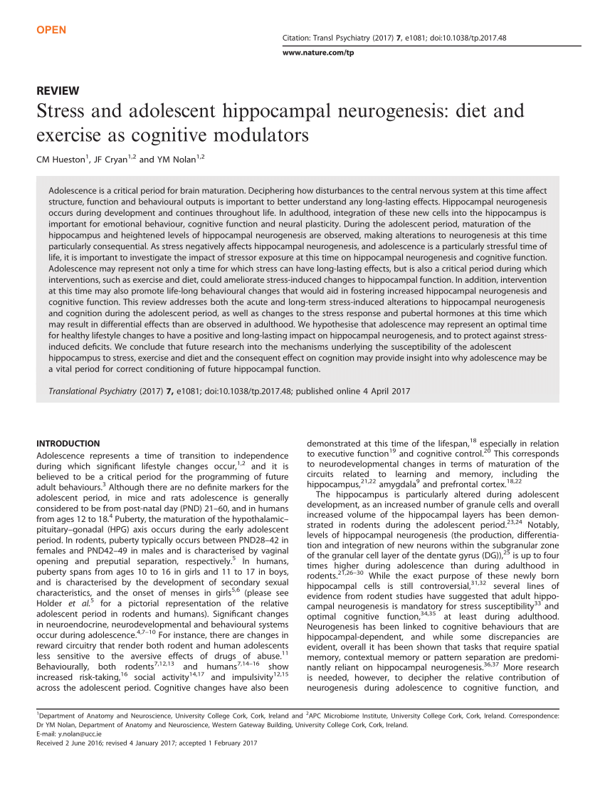 Fasting and neurogenesis